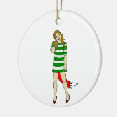 Foxy Girl Keramik Ornament (Links)