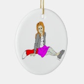 Foxy Girl Keramik Ornament (Rechts)