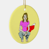 Foxy Girl Keramik Ornament (Rechts)