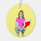 Foxy Girl Keramik Ornament (Links)