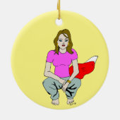 Foxy Girl Keramik Ornament (Hinten)