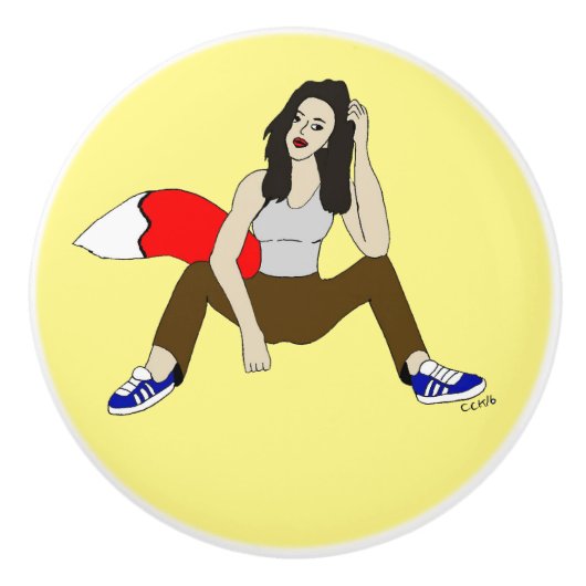 Foxy Girl Keramikknauf (Vorderseite)