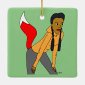 Foxy Girl Keramikornament (Rückseite)