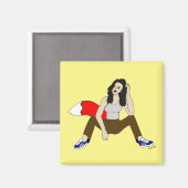 Foxy Girl Magnet (Vorderseite/Rückseite)