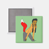 Foxy Girl Magnet (Vorderseite/Rückseite)