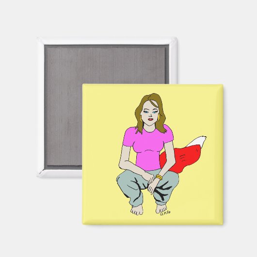 Foxy Girl Magnet (Vorderseite/Rückseite)