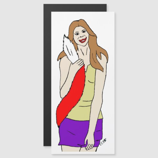 Foxy Girl Magnetkarte (Vorne/Hinten)