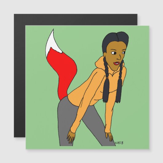 Foxy Girl Magnetkarte (Vorne/Hinten)