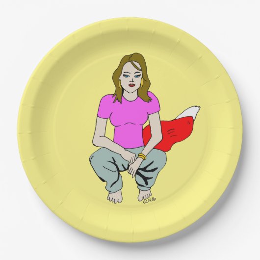 Foxy Girl Pappteller (Vorderseite)