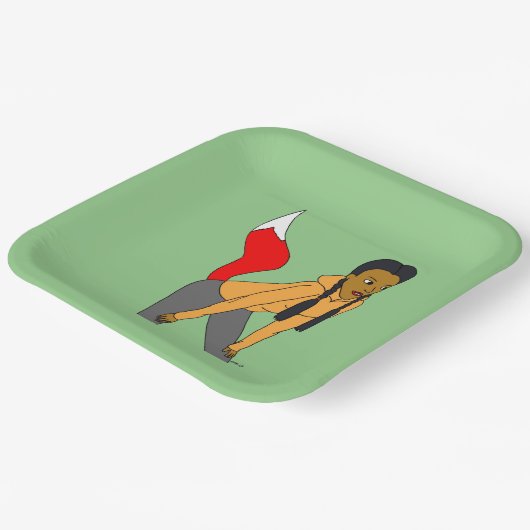 Foxy Girl Pappteller (Gewinkelt)