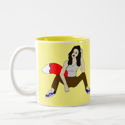 Foxy Girl Zweifarbige Tasse (Links)