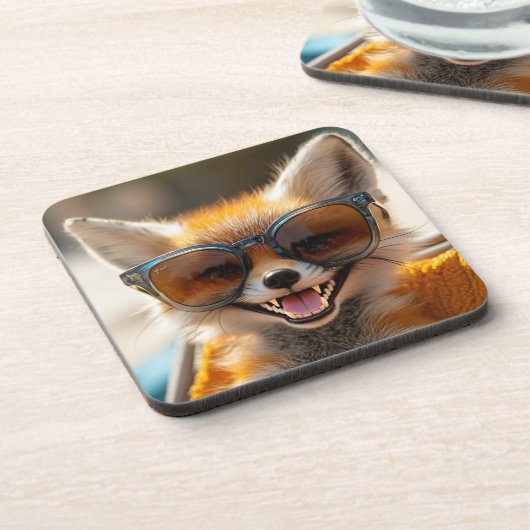 Foxy-Grin Getränkeuntersetzer (Linke Seite)