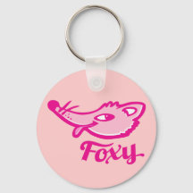 Foxy gring fox girls pink keyring