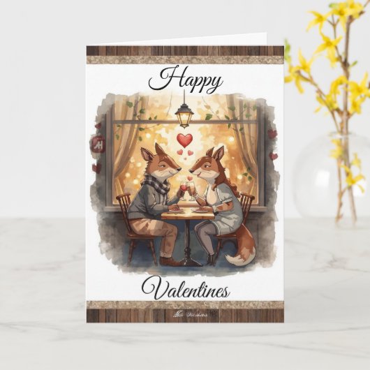 Foxy - Happy Valentines Card Karte (Gelbe Blume)