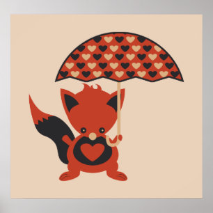 Foxy Hearts Poster