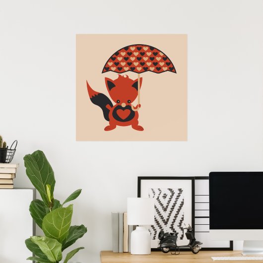 Foxy Hearts Poster (Heimbüro)