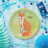 Foxy Ingwerfox-Aquarell Pappteller (Party)