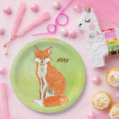 Foxy Ingwerfox-Aquarell Pappteller (Party)