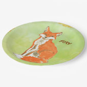 Foxy Ingwerfox-Aquarell Pappteller (Schrägansicht)