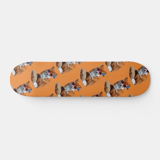 Foxy KunstSkateboard 19.7cm, extravaganter Fox Skateboard (Horizontal)