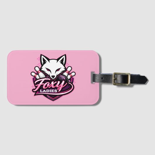 Foxy Ladies Bowling-Team-Logo Gepäckanhänger (Vorderseite (Horizontal))