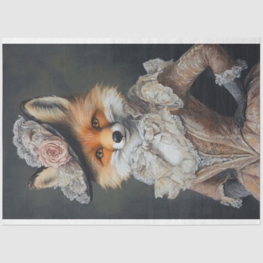 Foxy Lady Fox Decoupage Seidenpapier (Vorderseite)