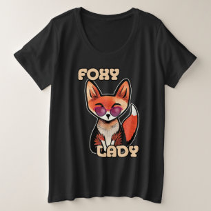 Foxy Lady Niedlich Fox Große Größe T-Shirt