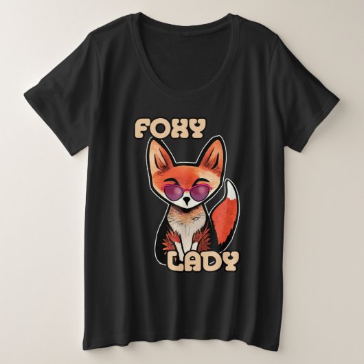 Foxy Lady | Niedlich Fox Große Größe T-Shirt (Design vorne)