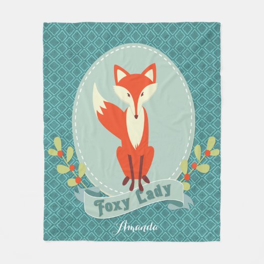 Foxy Lady Raute Fleecedecke (Vorderseite)