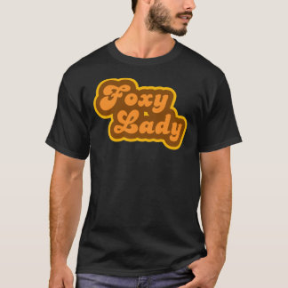 Foxy Lady - Retro-70er - Logo-Angepasster T - Shir T-Shirt