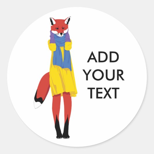 Foxy Lady Runder Aufkleber (Vorderseite)