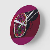 Foxy Ladybug Bride Runde Wanduhr (Winkel)
