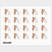 Foxy-Liebe Quadratischer Aufkleber (Blatt)