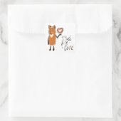 Foxy-Liebe Quadratischer Aufkleber (Tasche)