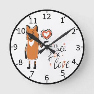 Foxy-Liebe Runde Wanduhr