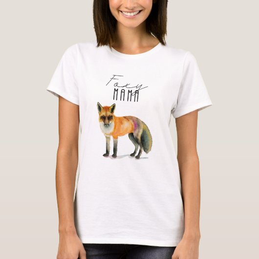 Foxy lustiges Zitat Mutter-| mit AquarellFox T-Shirt (Vorderseite)
