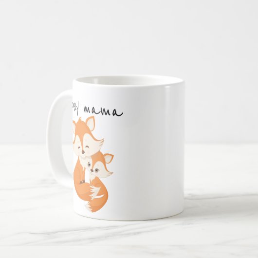 Foxy Mama Mother Süße Tier Fox Kaffeetasse (Vorderseite Links)