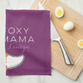 Foxy Mama Red Fox mit Pup, Personalisiert Geschirrtuch (Viertel Falte)