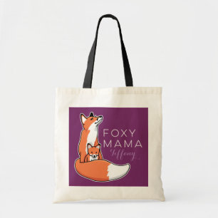 Foxy Mama Red Fox mit Pup, Personalisiert Tragetasche