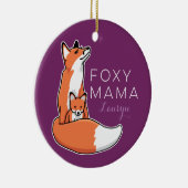 Foxy Mutter roter Fox mit dem Welpen, Keramikornament (Rechts)
