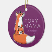 Foxy Mutter roter Fox mit dem Welpen, Keramikornament (Links)