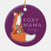 Foxy Mutter roter Fox mit dem Welpen, Keramikornament (Hinten)