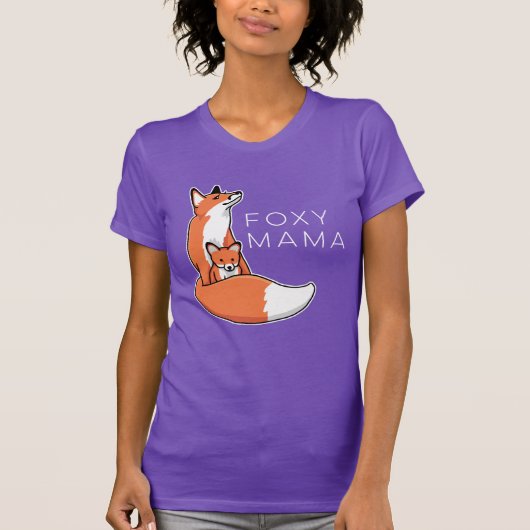 Foxy Mutter roter Fox und Welpe T-Shirt (Vorderseite)