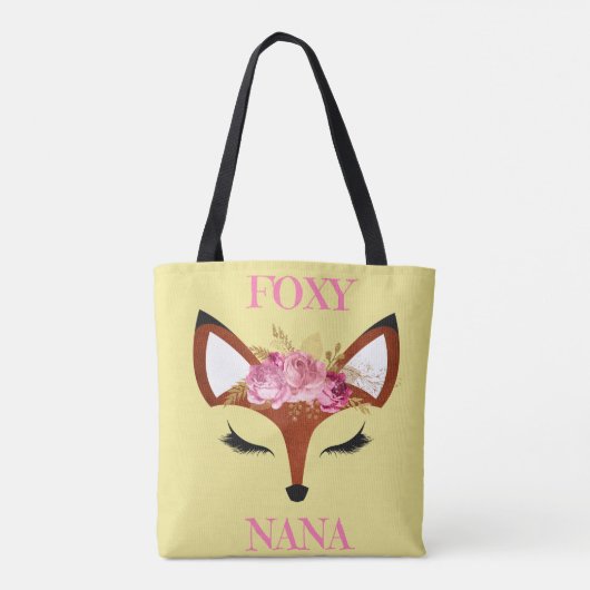 Foxy Nanafox- u. Rosen-Muttertagesgeburtstag Tasche (Rückseite)