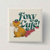 Foxy Niedlich mit Blume Button (Vorderseite)