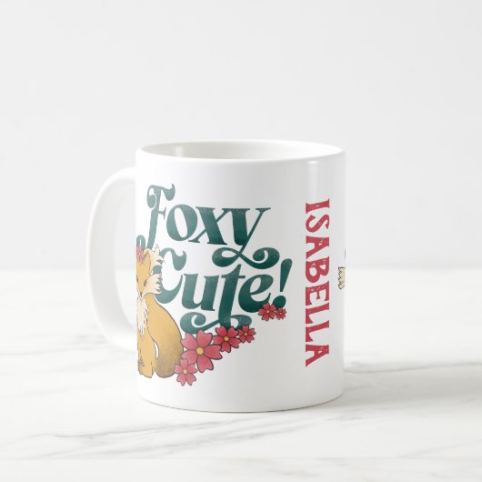 Foxy Niedlich mit Blume Kaffeetasse (Vorderseite Links)