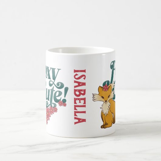 Foxy Niedlich mit Blume Kaffeetasse (Mittel)