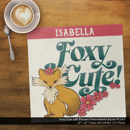 Foxy Niedlich mit Blume Personalisiert Puzzle