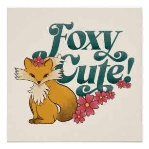 Foxy Niedlich mit Blume Poster