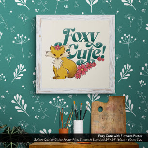 Foxy Niedlich mit Blume Poster